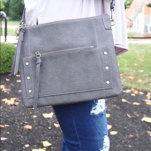 Charcoal Studded Crossbody